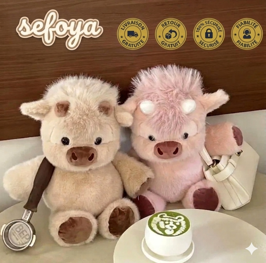 Sefoya Peluche Highland Cow qui court